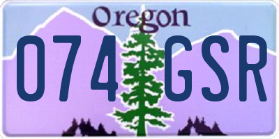 OR license plate 074GSR