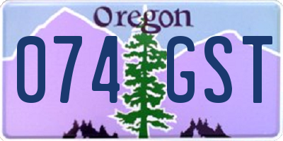 OR license plate 074GST