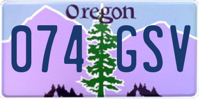 OR license plate 074GSV