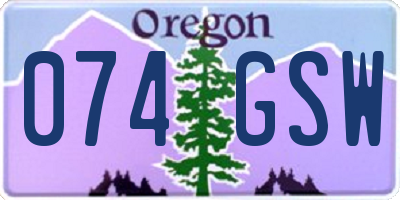 OR license plate 074GSW