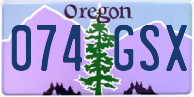 OR license plate 074GSX