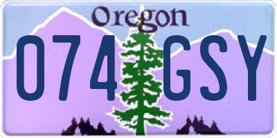 OR license plate 074GSY