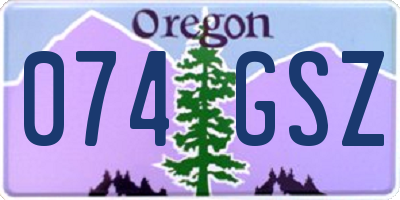 OR license plate 074GSZ