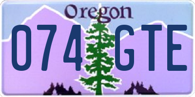 OR license plate 074GTE