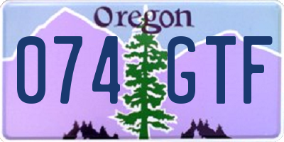 OR license plate 074GTF
