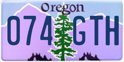 OR license plate 074GTH