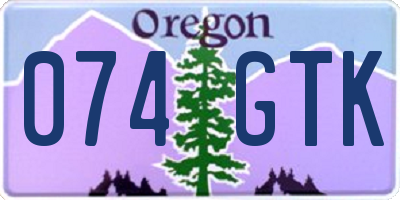 OR license plate 074GTK