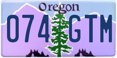 OR license plate 074GTM