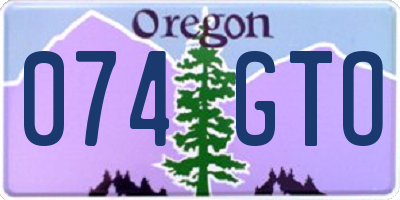 OR license plate 074GTO
