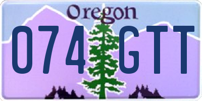 OR license plate 074GTT