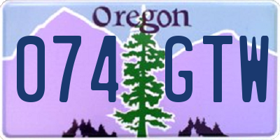 OR license plate 074GTW