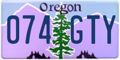 OR license plate 074GTY