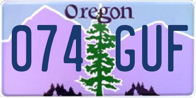 OR license plate 074GUF