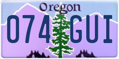 OR license plate 074GUI