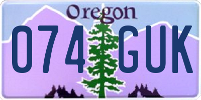 OR license plate 074GUK