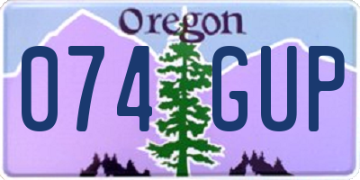 OR license plate 074GUP