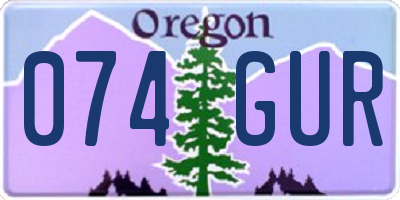 OR license plate 074GUR