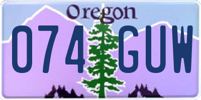 OR license plate 074GUW
