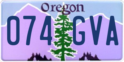 OR license plate 074GVA