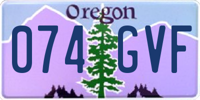 OR license plate 074GVF