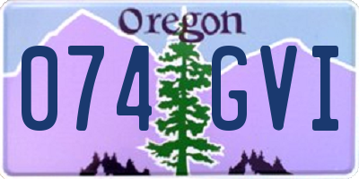 OR license plate 074GVI