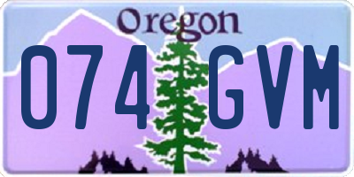 OR license plate 074GVM