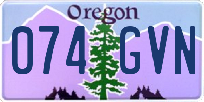 OR license plate 074GVN