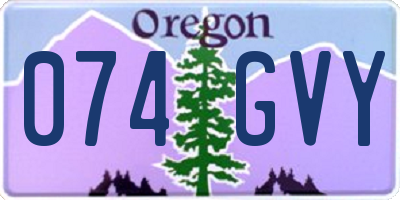 OR license plate 074GVY