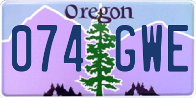 OR license plate 074GWE