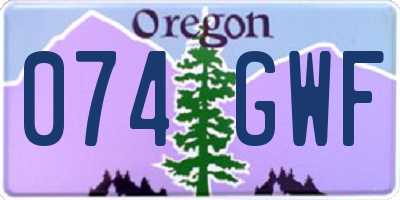 OR license plate 074GWF