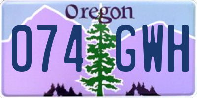 OR license plate 074GWH