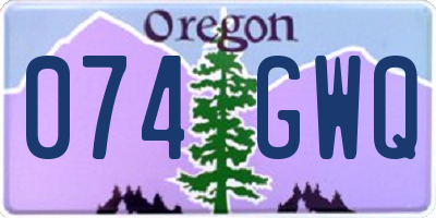 OR license plate 074GWQ