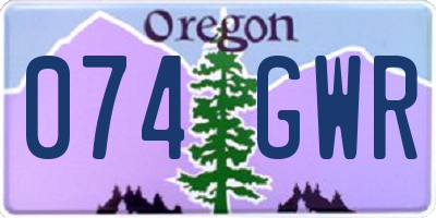 OR license plate 074GWR
