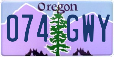 OR license plate 074GWY