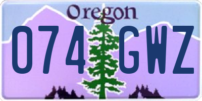 OR license plate 074GWZ