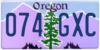 OR license plate 074GXC