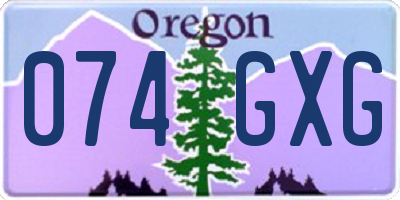 OR license plate 074GXG