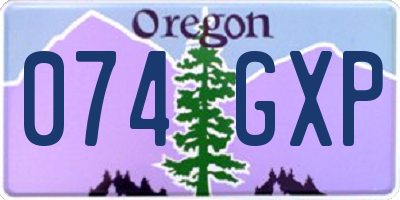 OR license plate 074GXP