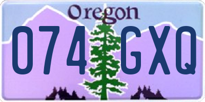 OR license plate 074GXQ