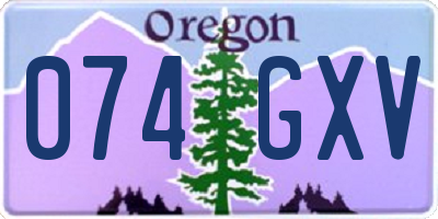OR license plate 074GXV