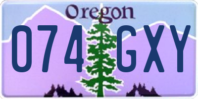 OR license plate 074GXY