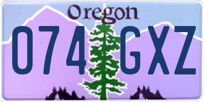 OR license plate 074GXZ
