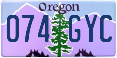 OR license plate 074GYC