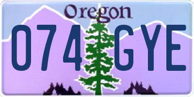 OR license plate 074GYE