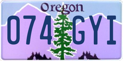 OR license plate 074GYI