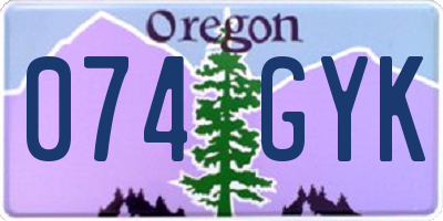 OR license plate 074GYK