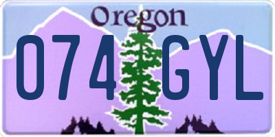 OR license plate 074GYL