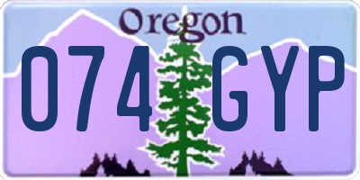 OR license plate 074GYP