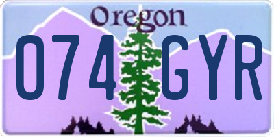 OR license plate 074GYR