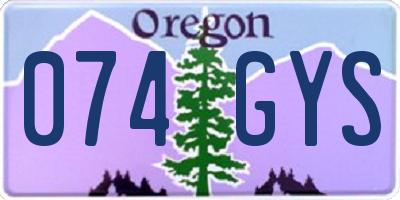OR license plate 074GYS